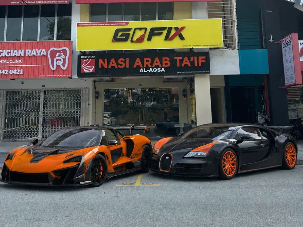 Papan tanda GOFIX Saujana Utama - visual promosi kedai